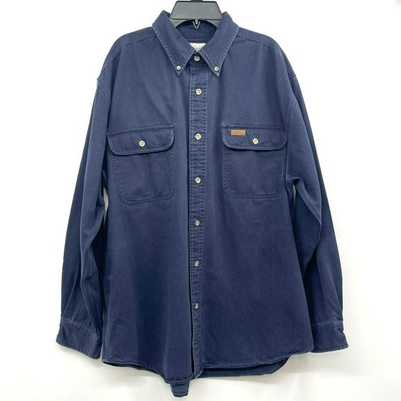 Carhartt Other - Carhartt Mens Oakman S09 Long Sleeve Utility Work Shirt Navy Blue